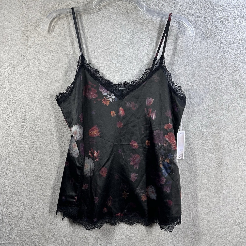 Chelsea28 Lace Trim Dark Floral Cami Size L Whimsigoth